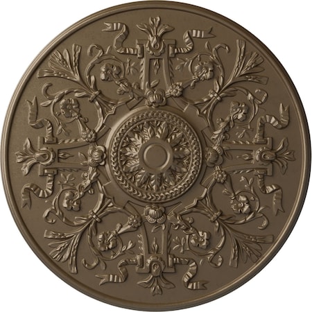 Versailles Ceiling Medallion (Fits Canopies Up To 3 1/4), Hand-Painted Warm Silver, 33OD X 1 3/4P